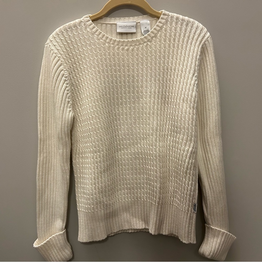 Liz Claiborne Cream Knit Sweater